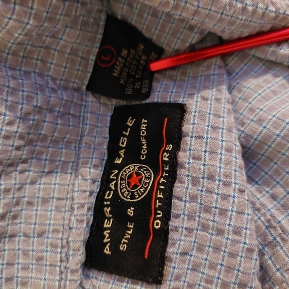 American Eagle Button Down Short Sleeve Shirt Size Large - Picture 5 of 7